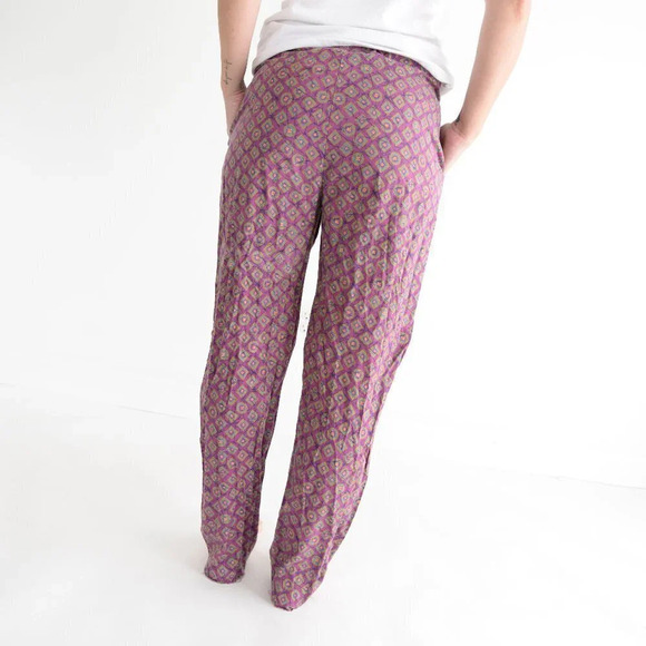 Vintage L.L. Bean Purple  with Shape Design Pants Med - Picture 4 of 14